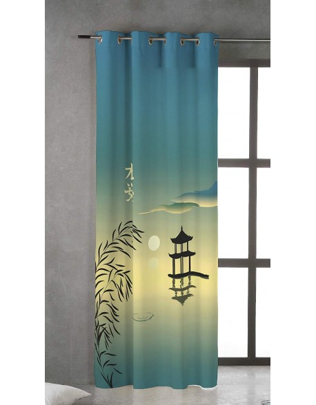 Tsuki Japanese Curtain with eyelets Osoku 100% cotton