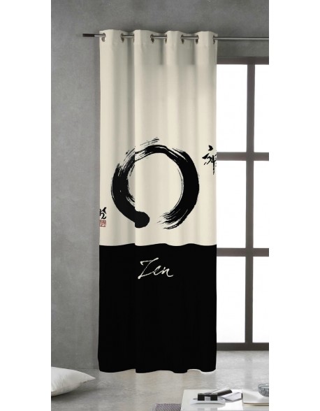 Tsuki Cortina japonesa con ojales Zen 100% algodón