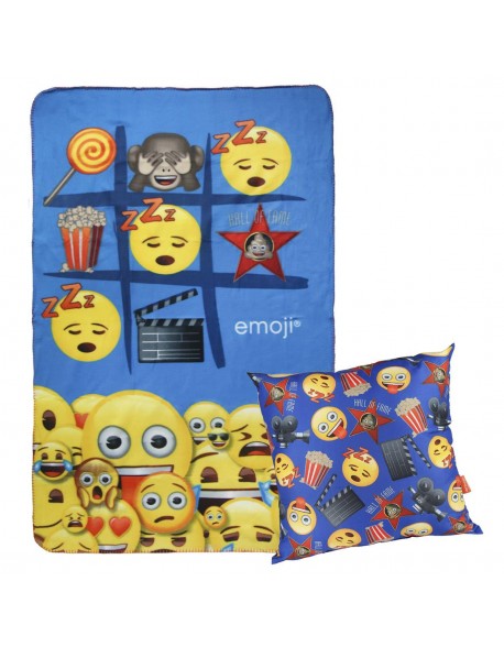 Emoji Fleece Blanket + cushion