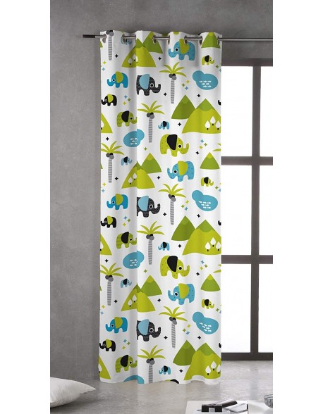 Naturals Curtain with eyelets Elephant 100% cotton