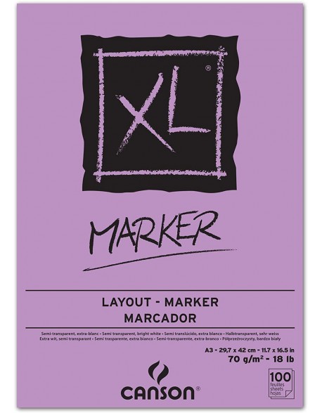 Canson XL Marker Pad glued, 100 sheets, 70 gsm