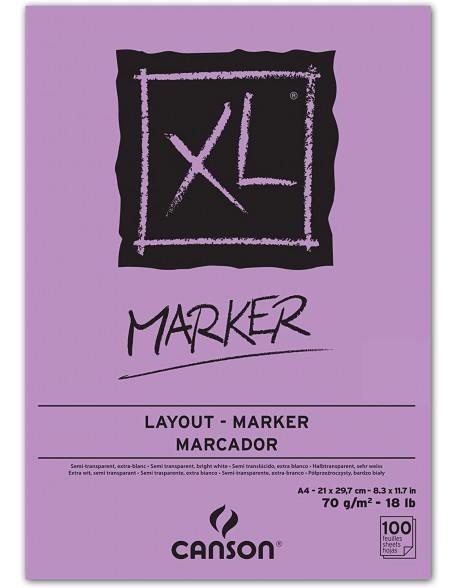 Canson XL Marker Pad glued, 100 sheets, 70 gsm