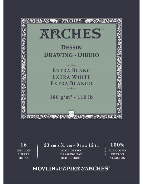 Arches Velin BFK Rives 3 Drawing Pads, Cold Pressed, 16 sheets 180 gr