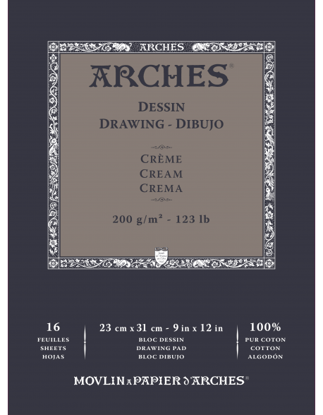 Arches Velin d´Arches Grano Fino Lote 3 Blocs dibujo, 16 Hojas, 200g