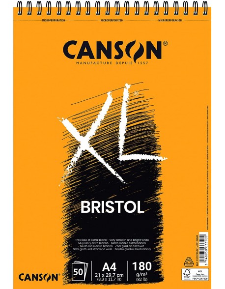 Canson XL Bristol Micro-perforated Pad, 50 sheets, 180 gsm
