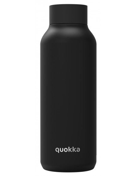 Quokka Solid Jet Black - Botella de agua reutilizable térmica