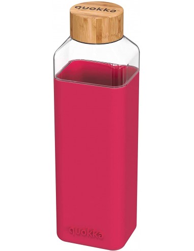 Quokka Storm Maroon Reusable Water Bottle - Glass