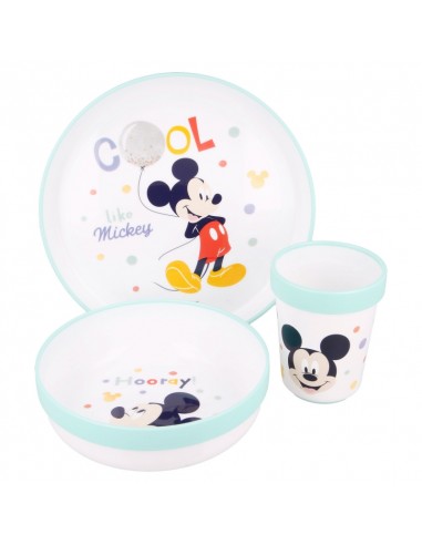 Mickey Mouse Cool Like Mickey Non Slip Tableware 3 pieces plate + bowl + tumbler