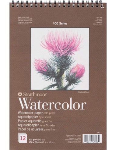 Strathmore Watercolor Album, spiral on 1 side, 12 sheets