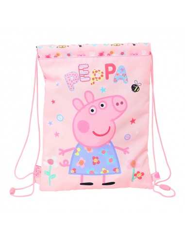 Peppa Pig Having Fun Saco mochila plano cuerdas 26 x 34 cm