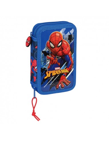 Spiderman Great Power Plumier doble, estuche con 28 piezas, niño