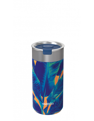 Quokka boost Blue Jungle, Stainless steel thermal cup for coffee and tea