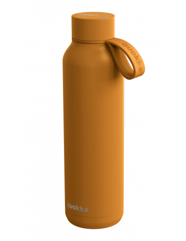 Quokka Solid con correa Amber - Botella de agua reutilizable térmica