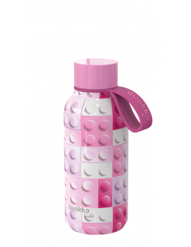 copy of Quokka Kids Solid with strap Pink Bricks - Thermal Reusable Water Bottle