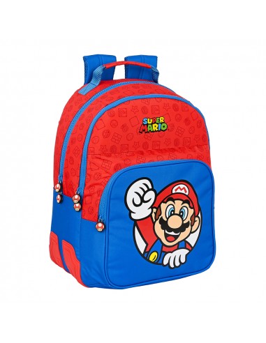 Super Mario Double school backpack with corner pads adaptable to a trolley