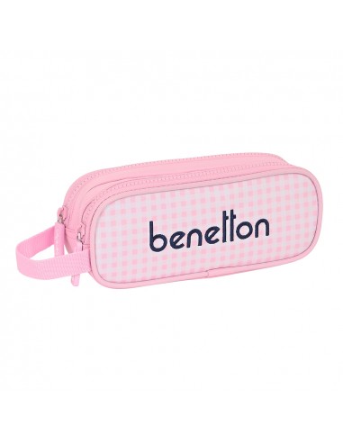 UCB Benetton Vichy Double pencil case with 2 zippers for school