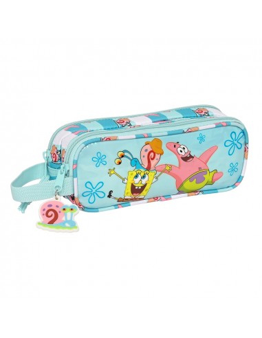 Bob Esponja Stay Positive Double pencil case with 2 zippers for school