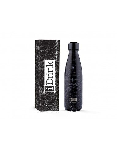 iDrink Grunge Black Botella Reutilizable Acero Inoxidable