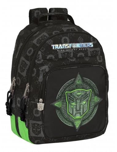 Transformers Double school backpack with corner pads adaptable to trolley