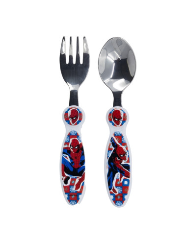 Spiderman Midnight Flyer - Metallic Cutlery (Spoon + Fork)