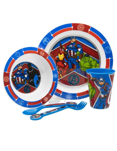 Avengers Heraldic Army Microwave Tableware 5 pieces plate + bowl + tumbler+ clutery