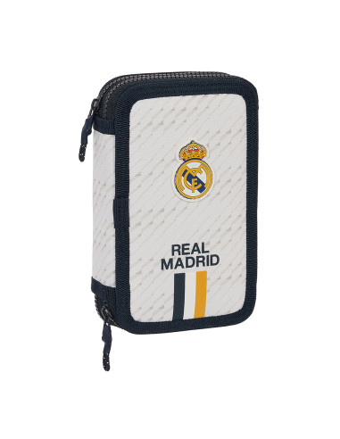 Real Madrid CF 1ª Equip. Double pencil case with 28 pieces