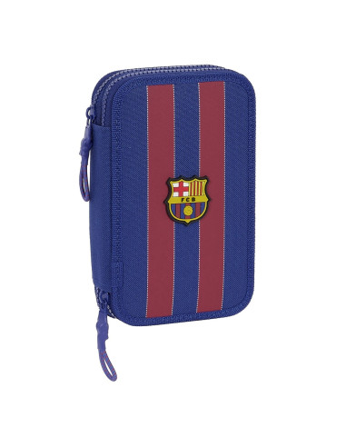 FC Barcelona 1ª Equip. Double pencil case with 28 pieces