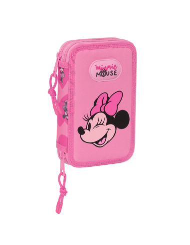 Minnie Mouse Loving Double pencil case with 28 pieces