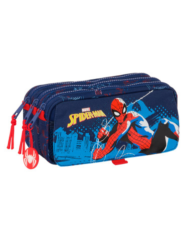 Spiderman Neon Large Triple Pencil Case