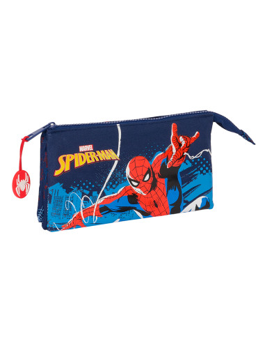 Spiderman Neon Estuche portatodo triple escolar