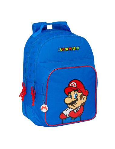 Super Mario Play Double school backpack with corner pads adaptable to a trolley