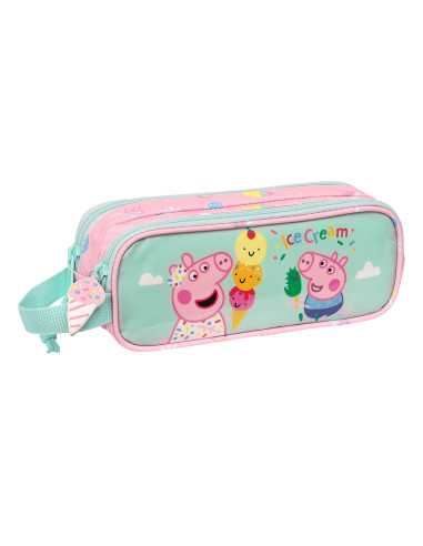 Peppa Pig Ice Cream double pencil case with 2 zippers